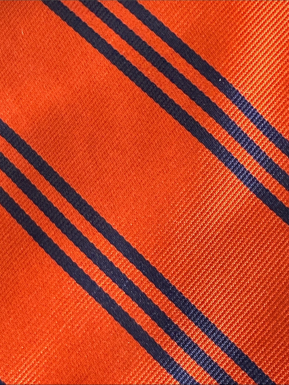 J. Crew Orange Tie with Navy Diagonal Stripes